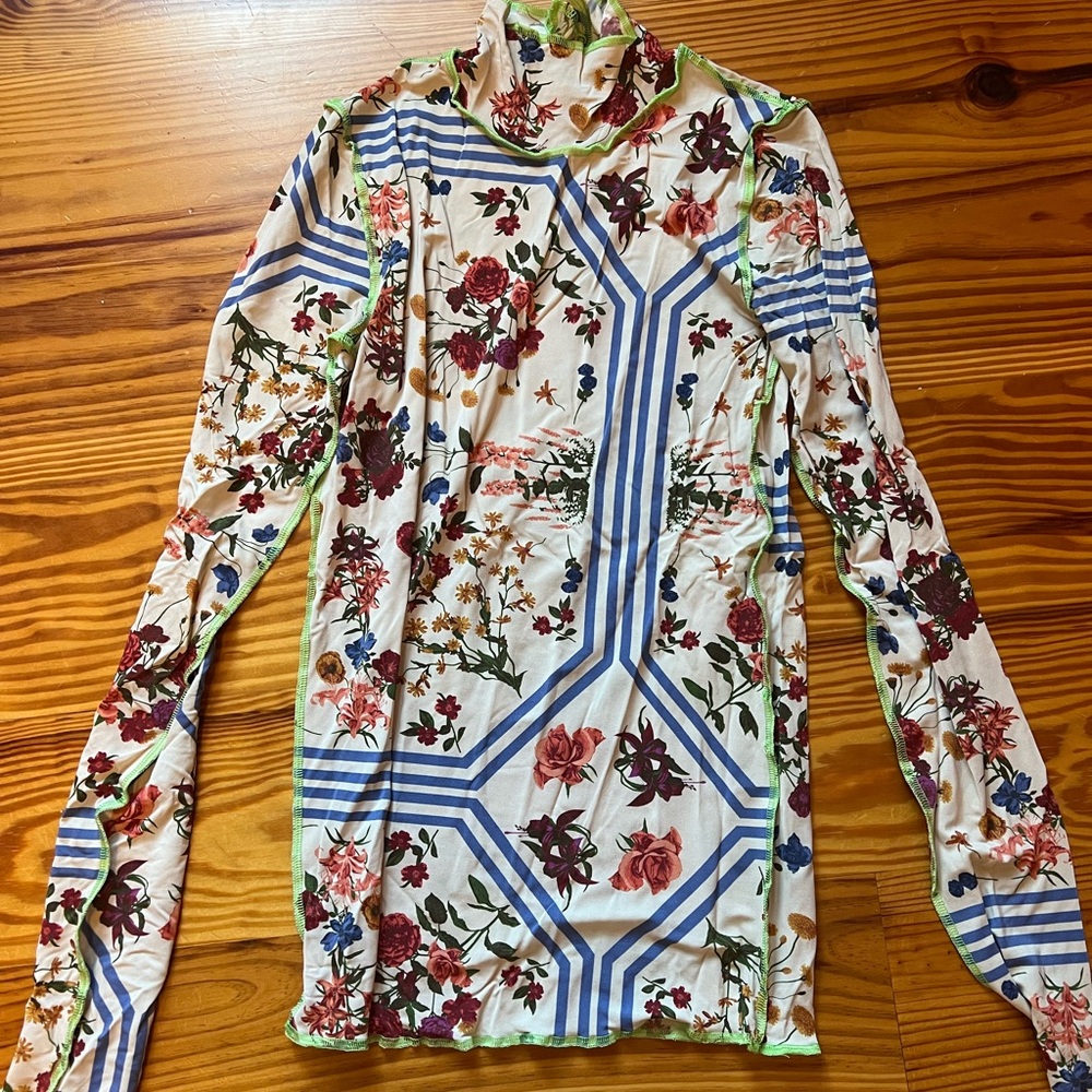 Wilfred Floral Blouse with Blue and Green Accents
